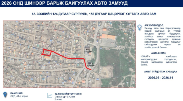 Улаанбаатар хотод энэ онд 52 км авто замыг шинээр барина