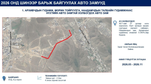 Улаанбаатар хотод энэ онд 52 км авто замыг шинээр барина