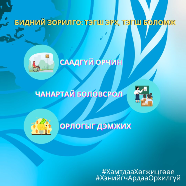 Монгол Улс НҮБ-ын Хөгжлийн бэрхшээлтэй хүмүүсийн эрхийн тухай конвенцод энэ өдөр нэгдэн оржээ