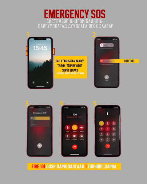 Ухаалаг утасны Emergency SOS системээр дуудлага өгөх боломжтой