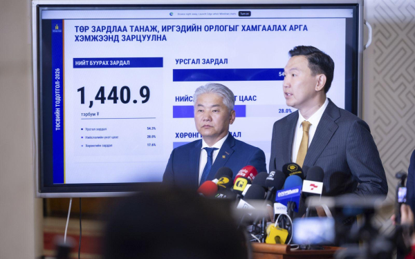 Төр бүсээ чангалж, 1.4 их наядын зардлыг хэмнэх 2026 оны төсвийн тодотголыг Улсын Их Хуралд өргөн мэдүүллээ